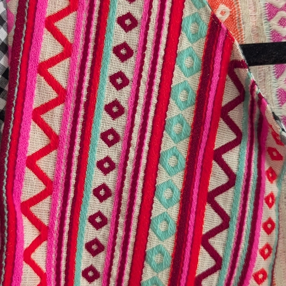 NWT American & Beyond Pink Gingham Checkered Jacket With Bright Embroidery - Picture 6 of 7